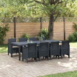 Garden Dining Set 9 pcs Anthracite Polypropylene
