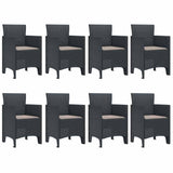 Garden Dining Set 9 pcs Anthracite Polt rattan