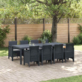 Garden Dining Set 9 pcs Anthracite Polypropylene