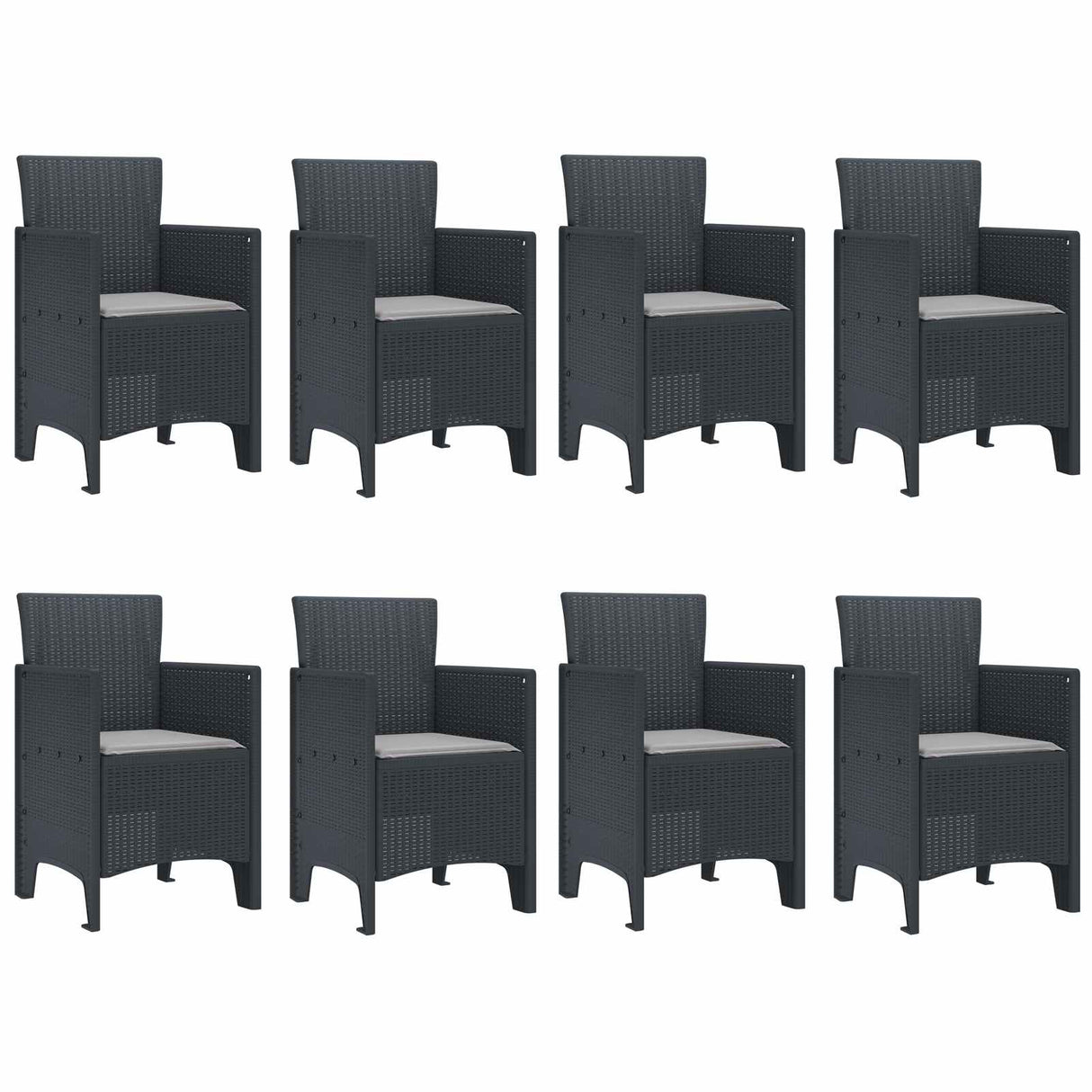 Garden Dining Set 9 pcs Anthracite Polypropylene