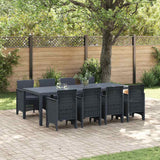 Garden Dining Set 9 pcs Anthracite Polt rattan