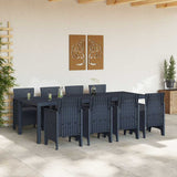 Garden Dining Set 9 pcs Anthracite Polt rattan