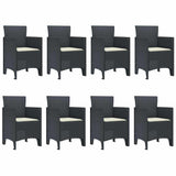 Garden Dining Set 9 pcs Anthracite Polt rattan