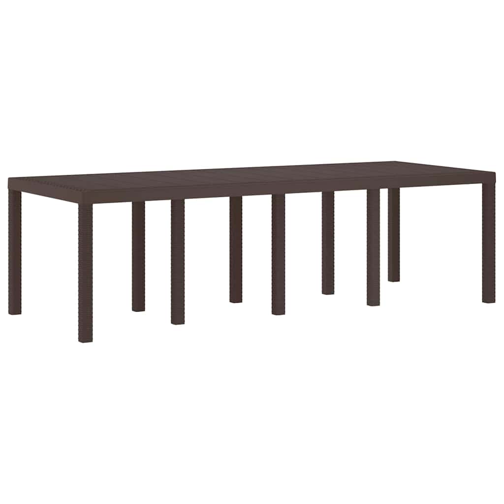 Garden Dining Set 9 pcs Brown Polt rattan