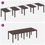 Garden Dining Set 9 pcs Brown Polt rattan