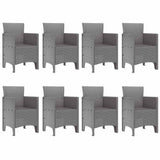 Garden Dining Set 9 pcs White Polt rattan