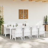 Garden Dining Set 9 pcs White Polypropylene