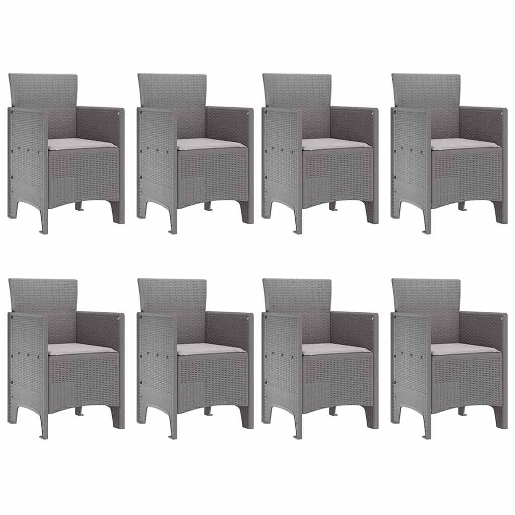 Garden Dining Set 9 pcs White Polt rattan