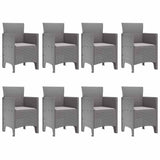 Garden Dining Set 9 pcs White Polt rattan