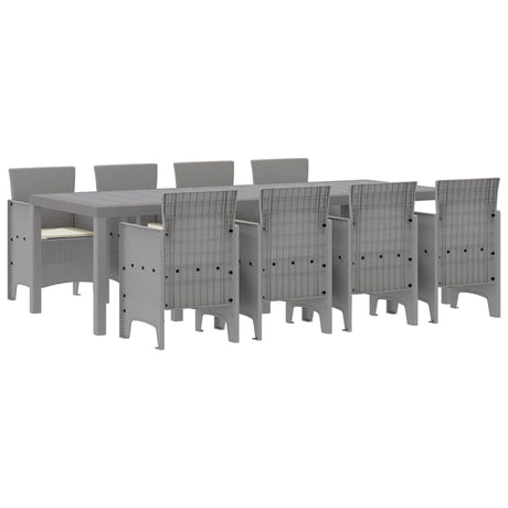 Garden Dining Set 9 pcs White Polt rattan