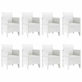 Garden Dining Set 9 pcs Light Grey Polt rattan