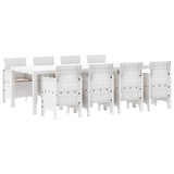 Garden Dining Set 9 pcs Light Grey Polt rattan