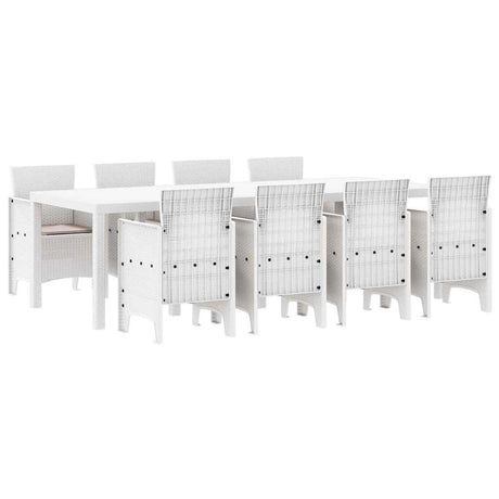 Garden Dining Set 9 pcs Light Grey Polt rattan