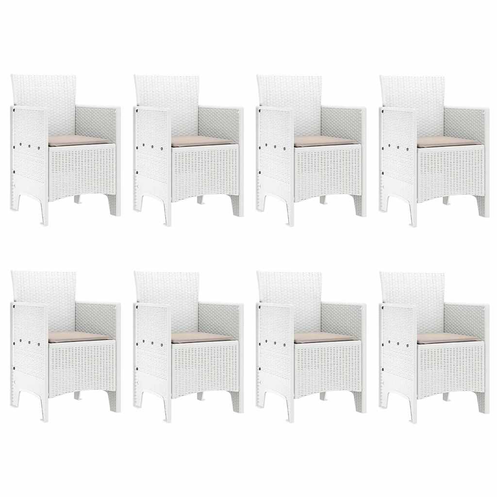 Garden Dining Set 9 pcs Light Grey Polt rattan