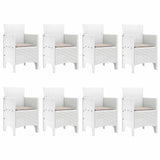Garden Dining Set 9 pcs Light Grey Polt rattan
