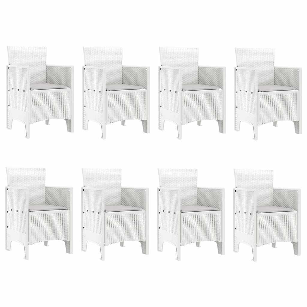 Garden Dining Set 9 pcs Light Grey Polt rattan