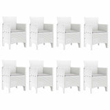 Garden Dining Set 9 pcs Light Grey Polt rattan
