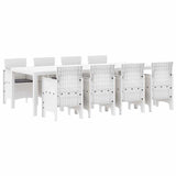 Garden Dining Set 9 pcs Light Grey Polt rattan