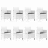 Garden Dining Set 9 pcs Light Grey Polt rattan