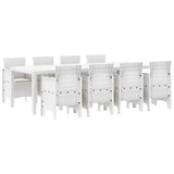 Garden Dining Set 9 pcs Light Grey Polt rattan