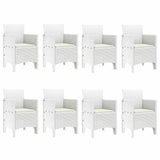 Garden Dining Set 9 pcs Light Grey Polt rattan