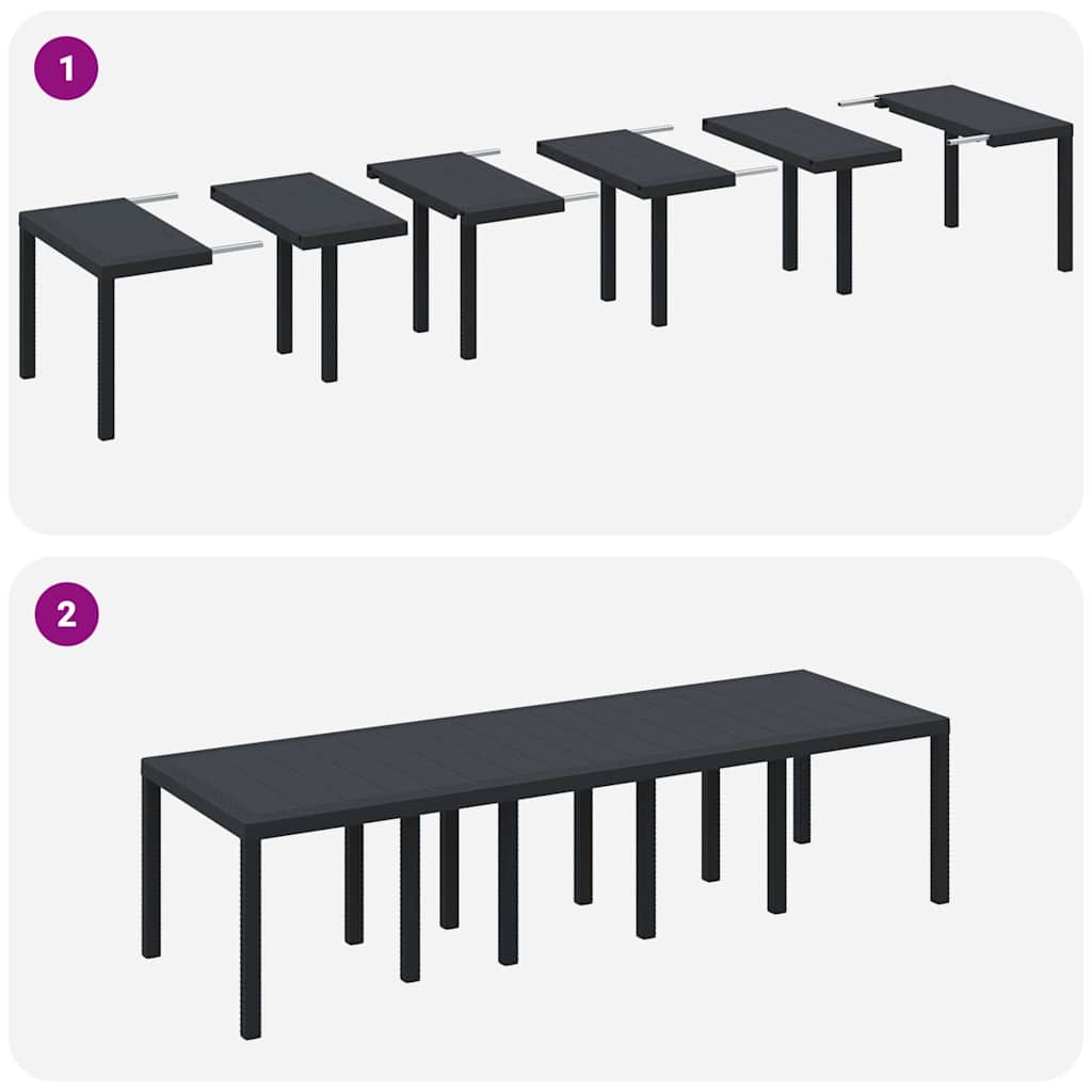 Garden Dining Set with Cushion 11 pcs Anthracite Poly rattan
