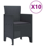 Garden Dining Set with Cushions with Cushion 11 pcs Anthracite