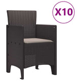 Garden Dining Set 11 pcs Brown and Taupe Poly rattan