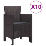 Garden Dining Set 11 pcs Brown and Anthracite Rattan