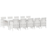 Garden Dining Set 11 pcs White and Taupe Synthetic rattan