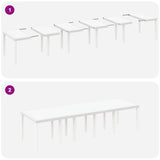 Garden Dining Set 11 pcs White and Taupe Synthetic rattan