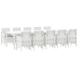Garden Dining Set with Cushion 11 pcs White and Light grey