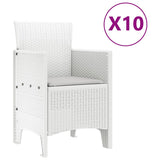 Garden Dining Set with Cushion 11 pcs White and Light grey