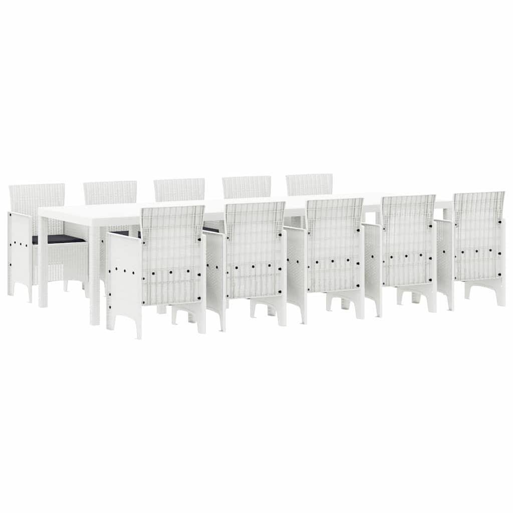 Garden Dining Set 11 pcs White Poly rattan and Aluminium