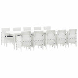 Garden Dining Set 11 pcs White Poly rattan and Aluminium