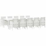 Garden Dining Set 11 pcs White Poly rattan and Steel