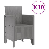 Garden Dining Set 11 pcs Light grey Polypropylene