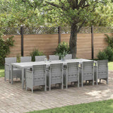 Garden Dining Set 11 pcs Light grey Rattan and Aluminium