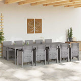 Garden Dining Set 11 pcs Light grey Rattan and Aluminium