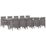 Garden Dining Set 11 pcs Light grey Rattan and Aluminium