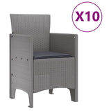 Garden Dining Set with Cushion 11 pcs Light grey and Anthracite