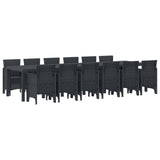 Garden Dining Set 13 pcs Anthracite Polt rattan