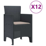 Garden Dining Set 13 pcs Anthracite Polt rattan