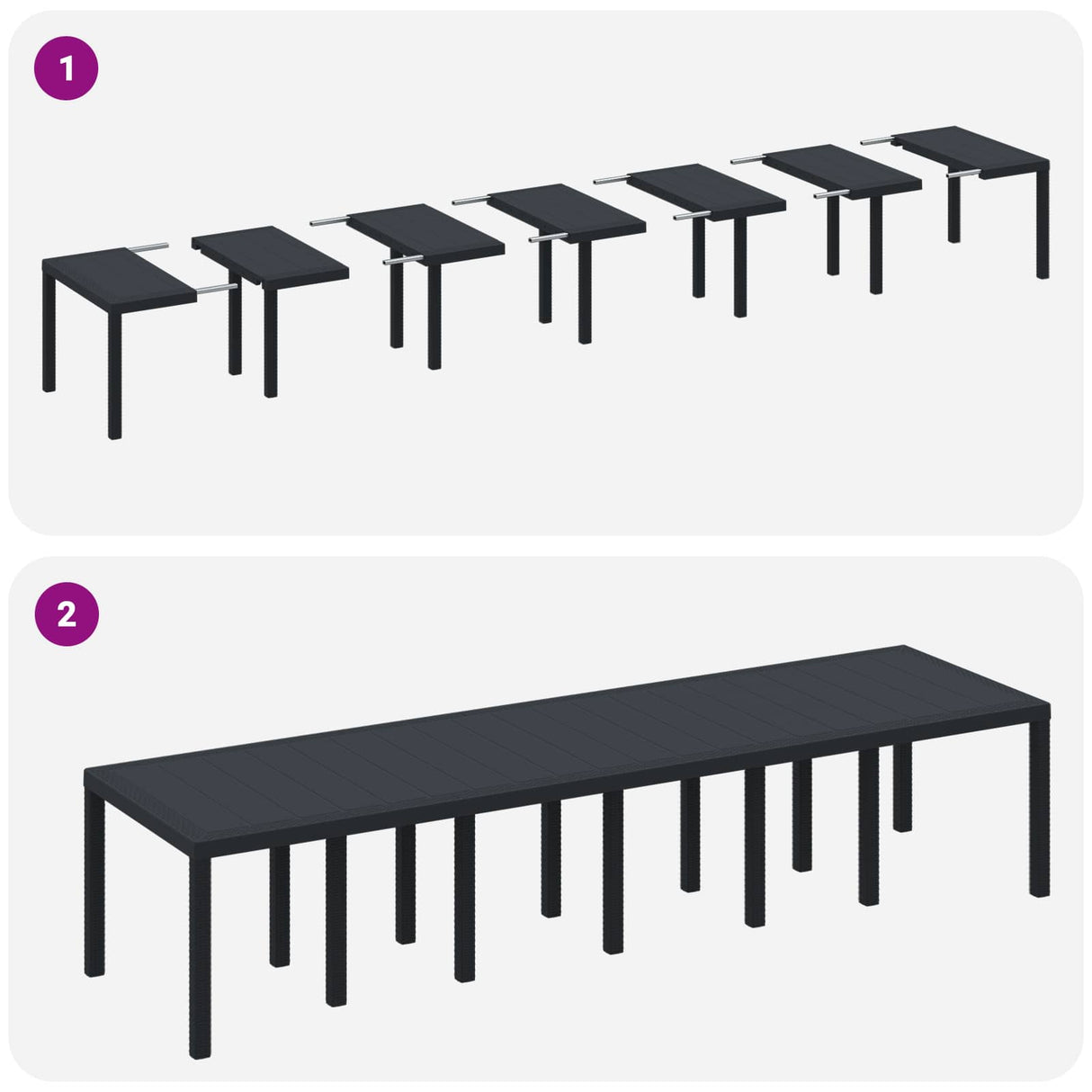 Garden Dining Set 13 pcs Anthracite Polt rattan