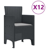 Garden Dining Set 13 pcs Anthracite Polt rattan