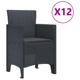 Garden Dining Set 13 pcs Anthracite Polt rattan