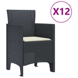 Garden Dining Set 13 pcs Anthracite Polt rattan