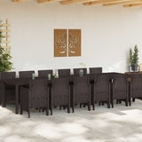 Garden Dining Set 13 pcs Brown Polt rattan