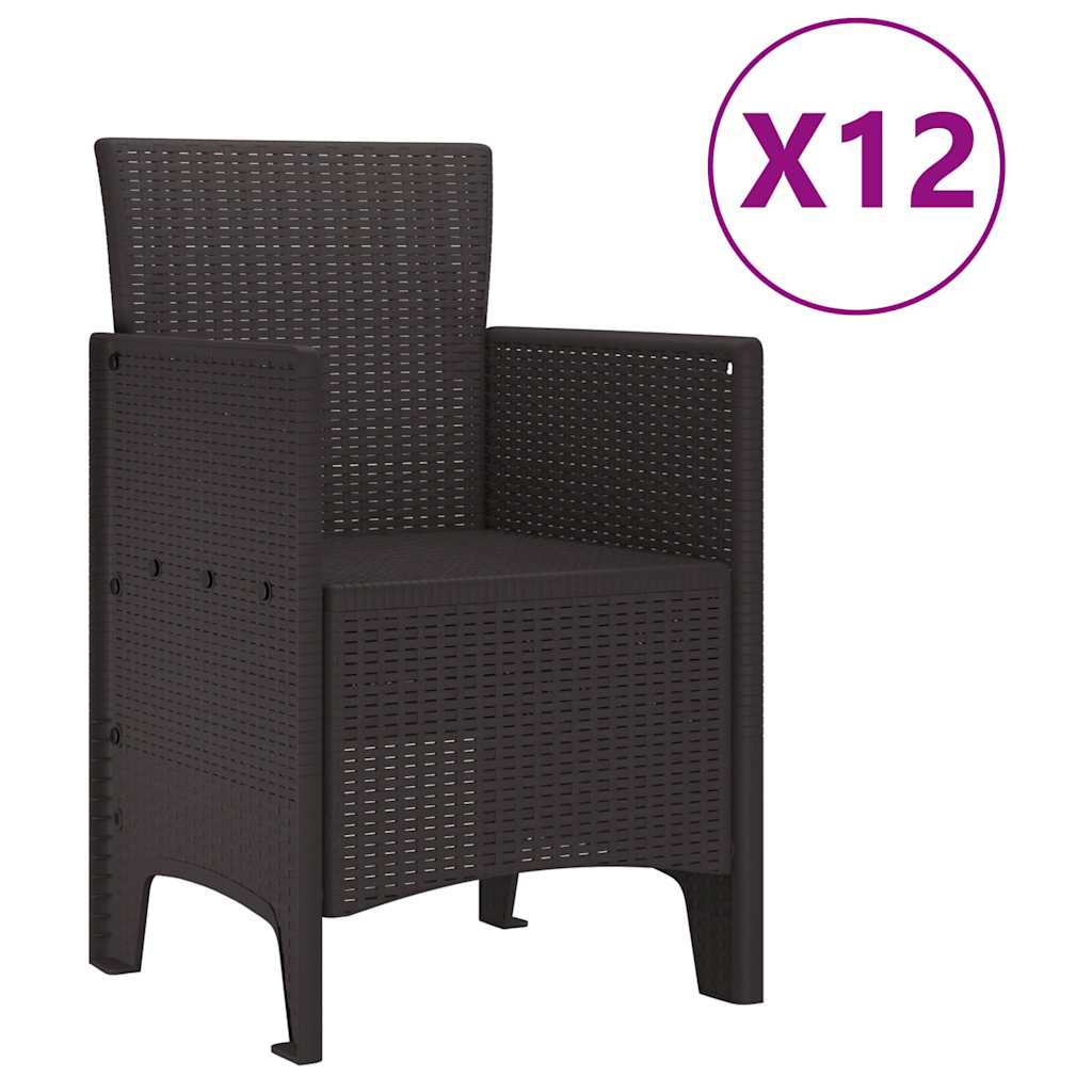 Garden Dining Set 13 pcs Brown Polt rattan