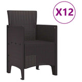 Garden Dining Set 13 pcs Brown Polt rattan